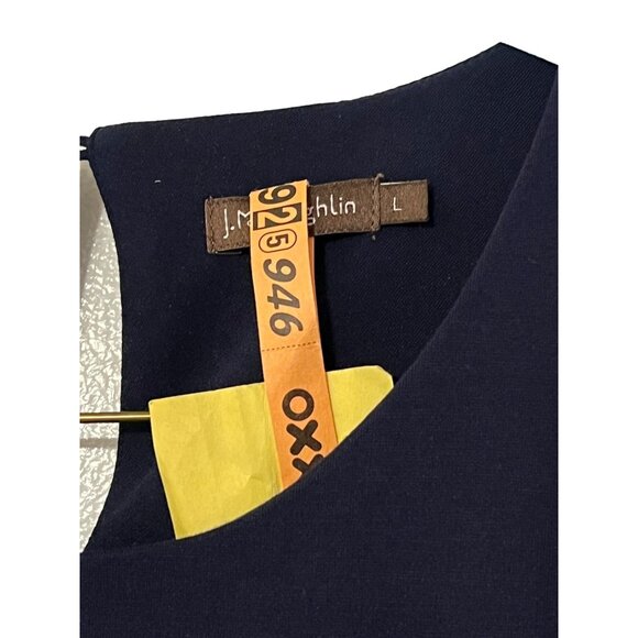J. McLaughlin Catalyst Dress Winter Navy Women's size Large Front Pockets Bainbr - Picture 9 of 11